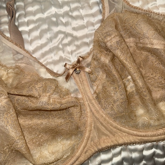 Wacoal 855186 Retro Chic Chantilly Lace Bra 32G in Toast  / Nude / Tan New - Picture 8 of 9
